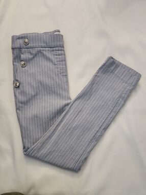 Women's Light Blue Pinstripe Dress Pants